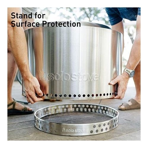  Solo Stove Yukon Backyard Bundle 2.0 | Incl. Yukon Smokeless Fire Pit with Stand, Shelter, Shield, Lid, Portable for Wood Burning, Removable Ash Pan, Stainless Steel, H: 19.8in x Dia: 27in, 50.85lbs