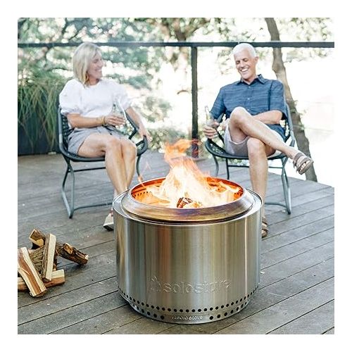  Solo Stove Yukon Big Yard Bundle Portable Fire Pit Wood Burning and Low Smokeless Fire Pit Camping Stove | 27x17 Inches with Camp Stove Accessories