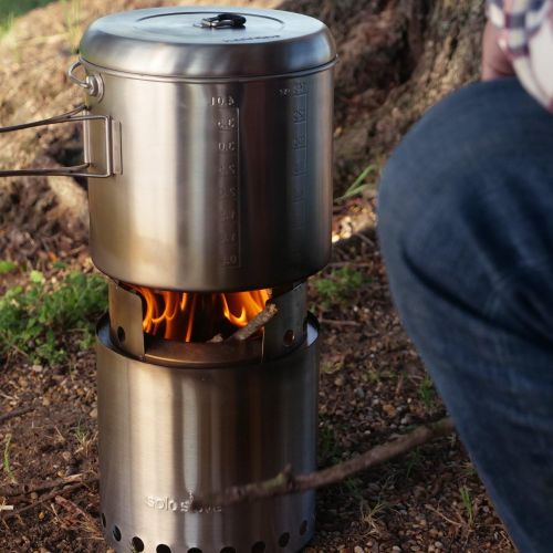  Solo Stove Pot 4000 Stainless Steel Camping Pot for Outdoor Campfire Great Cookware Equipment for Backpacking Kitchen Bushcraft Survival Gear and Cooking