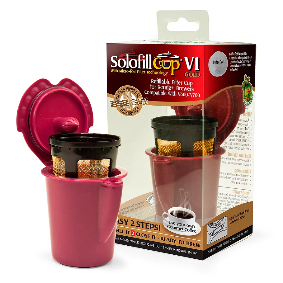  Solofill V1 Gold Refillable Filter Cup for Keurig Vue Brewing Systems