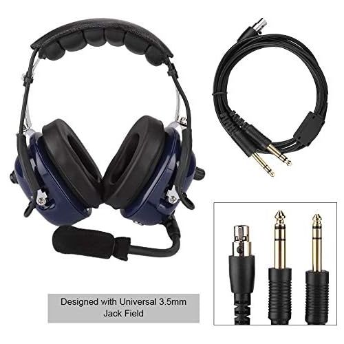  [아마존베스트]-Service-Informationen Aviation Headset - Pilot Headset, General 3.5mm Dual Plug and Noise Cancelling Headset