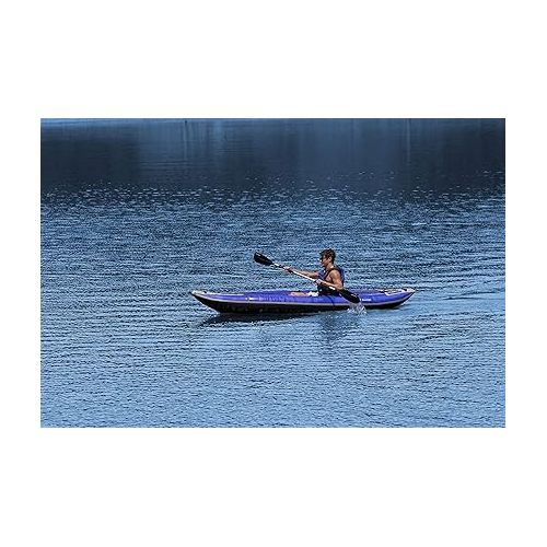  SOLSTICE Durango 1 to 2 Person Inflatable Fishing Kayak Boat W/ Fabric Cover For Adults & Kids 11' X 37.5'' | Tandem 2 Adjustible Bucket Seats, Bungee Storage, Skeg Pump Bag | Heavy Duty PVC & Fabric