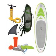 Solstice Tonga Inflatable Stand Up Paddleboard, GreenWhite, 10-Feet 8-Inch