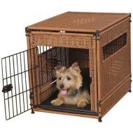 Solvit PetSafe Mr. Herzhers Indoor Pet Home, Dark Brown Wicker Crate for Dogs