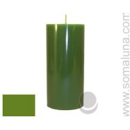 SomaLunaLLC 3 x 6.5 Green Classic Hand-poured Unscented Pillar Candles Solid Color
