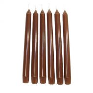 SomaLunaLLC 6 Autumn Brown Classic Hand-poured Unscented Taper Candles