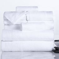 Somerset Home Ribbed 100% Cotton 10-Piece Towel Set - White