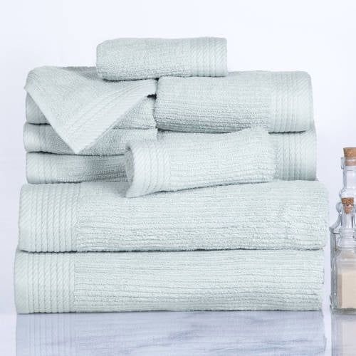  Somerset Home Ribbed 100% Cotton 10-Piece Towel Set - White