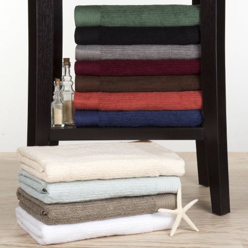  Somerset Home Ribbed 100% Cotton 10-Piece Towel Set - White