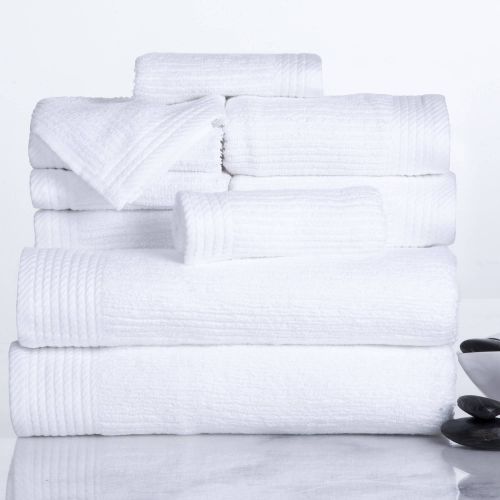  Somerset Home Ribbed 100% Cotton 10-Piece Towel Set - White