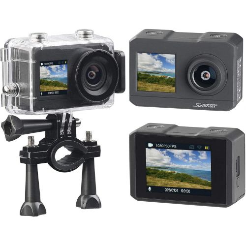  Somikon 4K Action Cam: UHD-Action-Cam mit 2 Displays, WLAN und Marken-Bildsensor, IPX8 (Unterwassercamera)