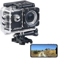 [아마존베스트]Somikon Action Camera: UHD Action Cam DV-3717 with WiFi, Brand Image Sensor and App, IPX8 (Bicycle Camera)