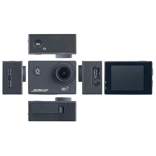  [아마존베스트]Somikon Action Camera: UHD Action Cam DV-3717 with WiFi, Brand Image Sensor and App, IPX8 (Bicycle Camera)