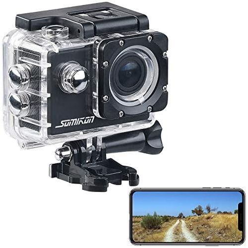  [아마존베스트]Somikon Action Camera: UHD Action Cam DV-3717 with WiFi, Brand Image Sensor and App, IPX8 (Bicycle Camera)