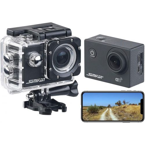  [아마존베스트]Somikon Action Camera: UHD Action Cam DV-3717 with WiFi, Brand Image Sensor and App, IPX8 (Bicycle Camera)