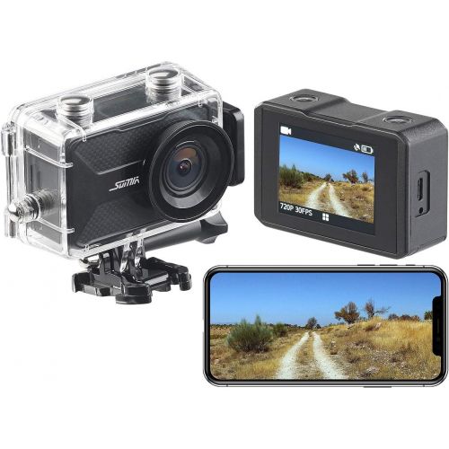  [아마존베스트]Somikon Action Cam: 4K Action Cam with GPS and WiFi, Underwater Case with IPX8 (Sports Cam)