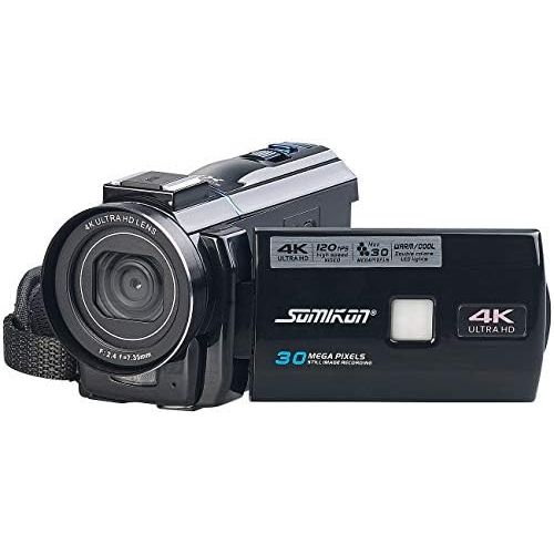  [아마존베스트]Somikon Video Camera: 4K UHD Camcorder with Panasonic Sensor, WiFi, App, HD with 120 FPS (Digital Camera)