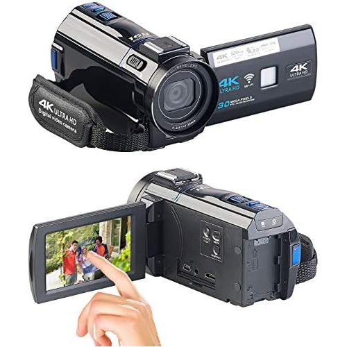  [아마존베스트]Somikon Video Camera: 4K UHD Camcorder with Panasonic Sensor, WiFi, App, HD with 120 FPS (Digital Camera)