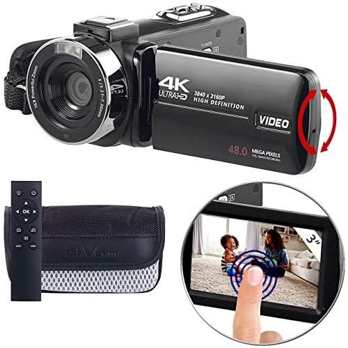  [아마존베스트]Somikon Video camera: 4K UHD camcorder, touch display, HD 120 bps (camcorder with touchscreen)