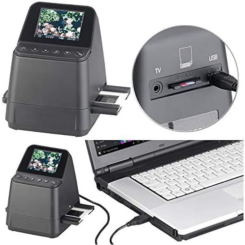  [아마존베스트]Somikon Photo Scanner: 3-in-1 Stand-Alone Photo, Slide & Negative Scanner with 14 MP Sensor, Battery (Photo Slide Scanner)