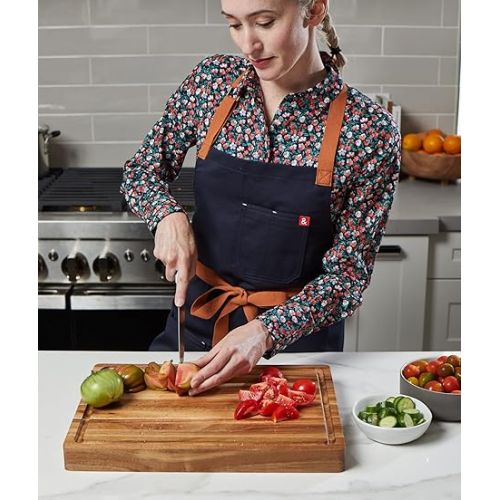  Sonder Los Angeles, Thick Sustainable Acacia Wood Cutting Board for Kitchen with Juice Groove, Sorting Compartment, Charcuterie 16x12x1.5 in (Gift Box Included)