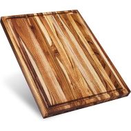 Sonder Los Angeles, Large Teak Wood Cutting Board for Kitchen with Juice Groove, Reversible Charcuterie Butcher Block 18x14x1.25 in (Gift Box Included)