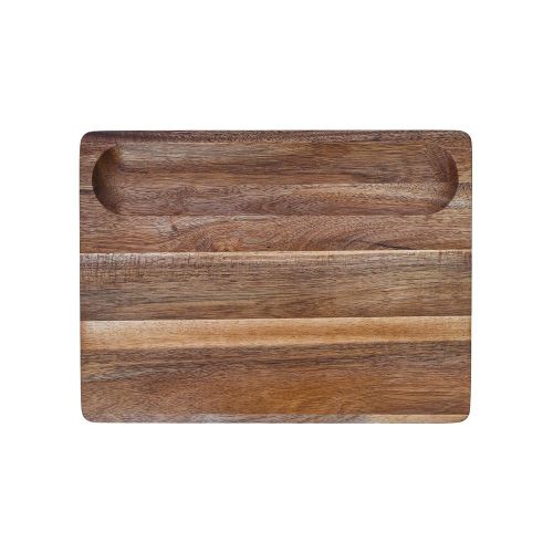  Large Reversible Multipurpose Thick Acacia Wood Cutting Board: 16x12x1.5 Juice Groove & Cracker Holder (Gift Box Included) by Sonder Los Angeles