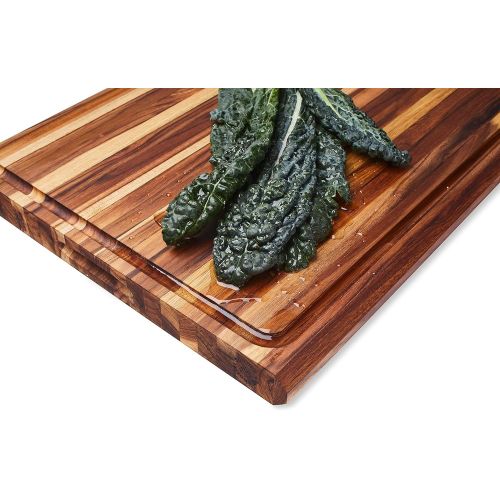  Sonder Los Angeles, XXL Thick Teak Wood Cutting Board with Juice Groove, 23x17x1.5 in Large (Gift Box Included)