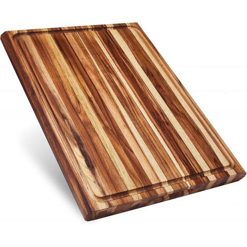  Sonder Los Angeles, XXL Thick Teak Wood Cutting Board with Juice Groove, 23x17x1.5 in Large (Gift Box Included)