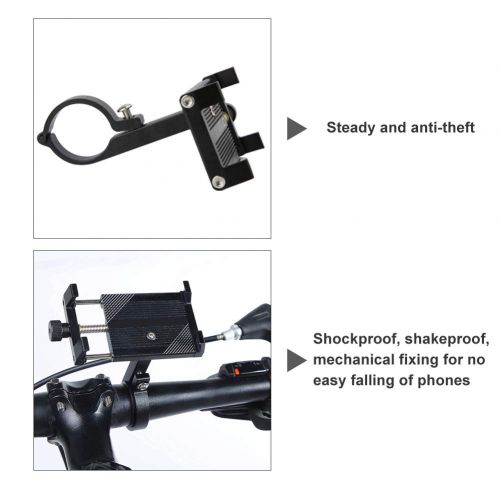  Sonew Bike Mount, Universal Bicycle Phone Holder, 360° Adjustable Aluminum Bike Handlebar Phone Navigation Fixed Bracket Ideal for Mountain Bikes and Motorcycle