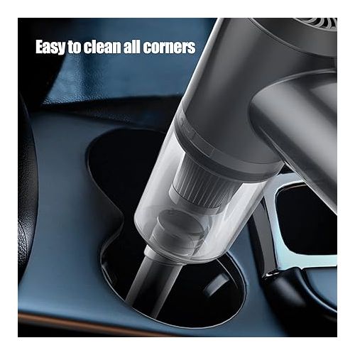  Sonew Handheld Vacuum Cleaner, Mini Cordless Vacuum Cleanervacuum with Transparent Storage for Home Office Salon Barber, Portable Light Rechargable Cleaner