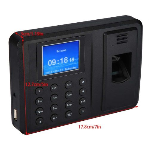  Sonew 2.4 inch TFT Fingerprint Attendance Recorder Machine Network Fingerprint Attendance Machine for Employee Checking-in(US Plug)