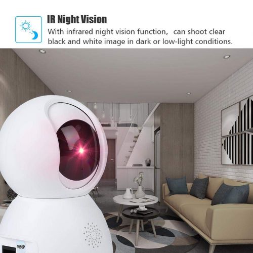  Sonew Baby Monitor with 1080P Digital Wireless Video Camera,WiFi IP Camera with Night Vision Motion Detection 2-Way Talk Audio App Contrl Support iOSAndroidWindows System(White)(US Plu