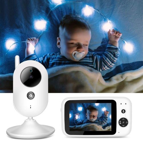  Sonew Baby Camera Monitor 3.5 Digital Video Baby Monitor Security Camera Night Vision Temperature Sensor Intercom Two-Way Conversation Multi-Language Security Without Interference(US Plu