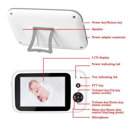  Sonew Baby Camera Monitor 3.5 Digital Video Baby Monitor Security Camera Night Vision Temperature Sensor Intercom Two-Way Conversation Multi-Language Security Without Interference(US Plu