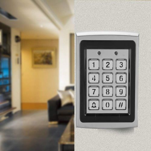  Sonew RFID 125KHz Standalone Access Control with Blue Backlit Keypad Support 1000 Users (Silver)