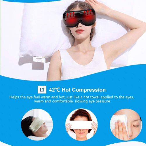  Sonew Eyes Relax Therapy Massager Wireless Rechargeable Heating Eye Massager Hot Compress Air Pressure Eyes...