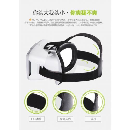  Song Li Tendak 3D VR Virtual Reality Headset Glasses Immersive Viewing Video Games with Head-mounted Headband for iPhone 55S66SPlus and 3.5-6 inch Smartphone