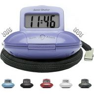 Sonic Alert Digital Alarm Clock - Small Travel Alarm Clock for Heavy Sleepers - Bed Shaker Alarm Clock - Vibrating Alarm Clock Under Pillow - Small Digital Clock Battery Operated - Small Alarm Clock