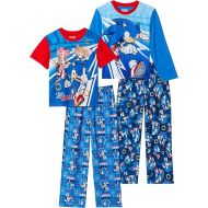 Sonic The Hedgehog Boys Pajamas for Kids 4 Piece Sleepwear Sets for Boys Pajama Bottoms and Sleep Shirts