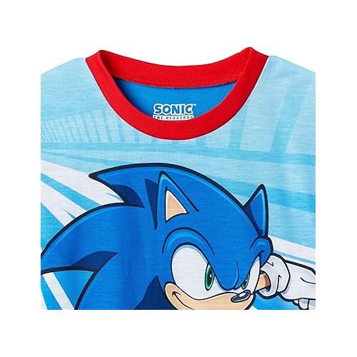  Sonic The Hedgehog Boys Pajamas for Kids 4 Piece Sleepwear Sets for Boys Pajama Bottoms and Sleep Shirts