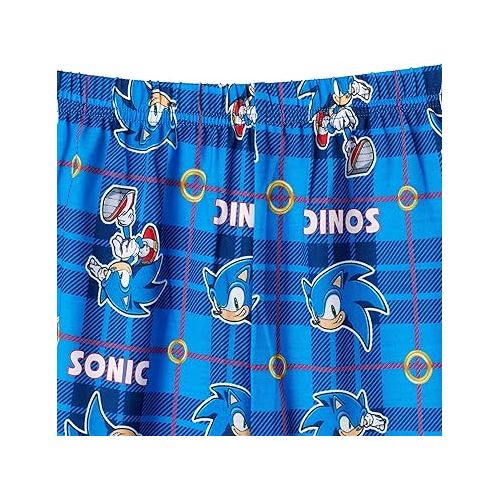  Sonic The Hedgehog Boys Pajamas for Kids 4 Piece Sleepwear Sets for Boys Pajama Bottoms and Sleep Shirts