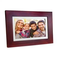 Sonicgrace 8 Widescreen Wi-Fi Cloud Digital Photo Frame with IPS Display, HD Touch Screen, Full Angle View, 10GB Free Cloud Storage, Real Wood Frame, Russet Brown