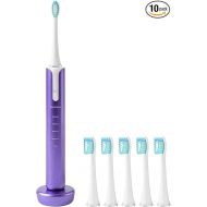 Soniclean Lux Sonic Toothbrush for Adults with 6 Toothbrush Heads, Rechargeable Toothbrush, Automatic Toothbrush, Sonic Toothbrush with Refills, Purple
