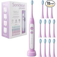 Soniclean Pro 4800 Electric Toothbrush for Adults with 12 Toothbrush Heads, Rechargeable Toothbrush, Automatic Toothbrush, Soft Bristle Toothbrush, Lilac