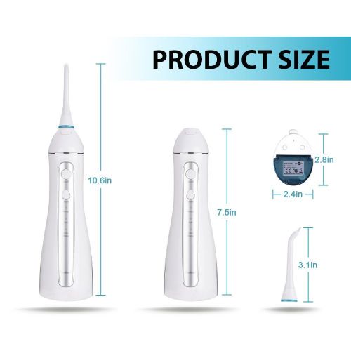  Water Flosser Dental Oral Irrigator, Sonicool Rechargeable Portable Cordless Teeth Shower with 220ml...