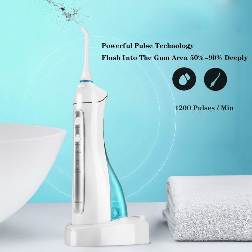  Water Flosser Dental Oral Irrigator, Sonicool Rechargeable Portable Cordless Teeth Shower with 220ml...