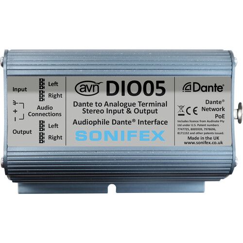  Sonifex AVN-DIO05 Dante to Analog Terminal Block Stereo Input & Output Converter