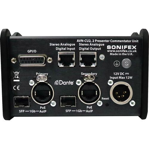  Sonifex AVN-CU2-DANTE Configurable Dante Commentary Unit for 2 Commentators