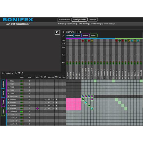  Sonifex AVN-CU4-DANTE Configurable Dante Commentary Unit for 4 Commentators